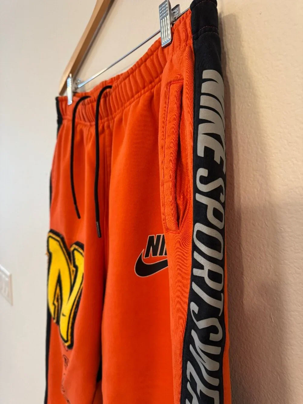 RARE Nike Sportswear Air Fire Water Earth Orange Graphic Jogger Pants Men’s L